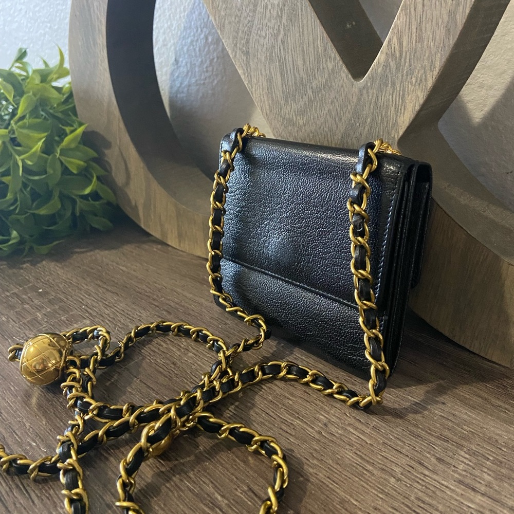 ⚜️🖤 Mini Chanel Wallet on a Chain Adjustable Wallet Crossbody to Belt Bag - Picture 6 of 16